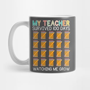 My Teacher Survived 100 Days Of Me Funny School Teacher Kids Mug